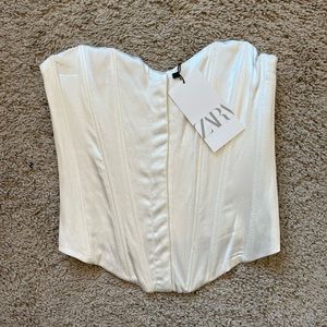Cream Zara corset top! Never worn with tags!!
